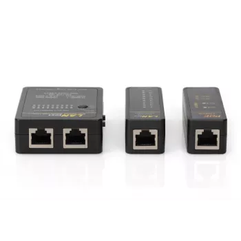 DIGITUS kaapelitesteri, verkko, RJ45, BNC päälaite, etäyksikkö, PoE-testeri, laukulla