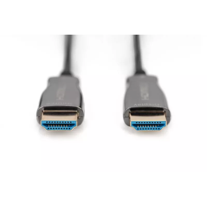 DIGITUS HDMI AOC hybridi-kuituoptinen kaapeli, Type A M/M, 15 m UHD 4K@60Hz, CE, musta