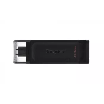 Kingston Technology DataTraveler 64GB USB-C 3.2 Gen 1 70, 64 GB, USB Type-C, 3.2 Gen 1 (3.1 Gen 1), Cap, 7 g, musta