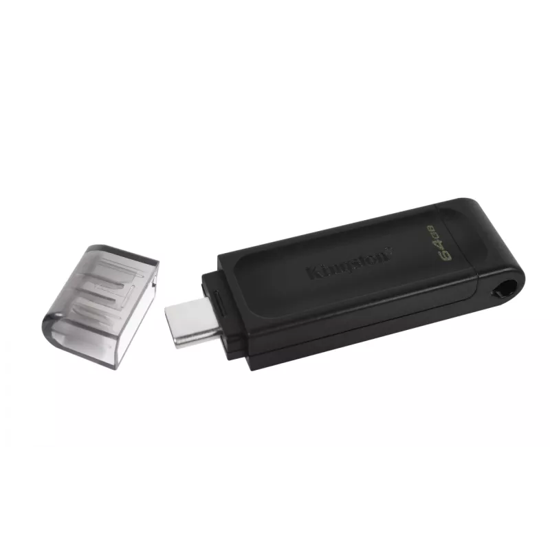 Kingston Technology DataTraveler 64GB USB-C 3.2 Gen 1 70, 64 GB, USB Type-C, 3.2 Gen 1 (3.1 Gen 1), Cap, 7 g, musta