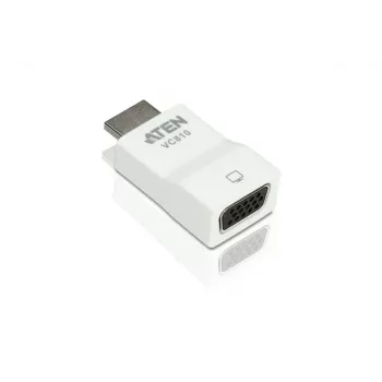 ATEN HDMI-VGA-muunnin, valkoinen, muovi, 1920 x 1200 pikseliä, 1080p, HDMI, VGA