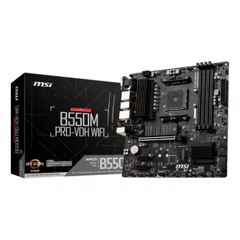 MSI B550M PRO-VDH WIFI emolevy AMD B550 kanta AM4 micro ATX
