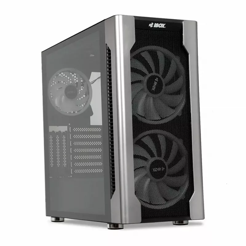 PC-kotelo IBOX Chiron ZH68 Gaming, ATX Midi-Tower, EATX-tuki, musta, sivulasiseinä, valaistus