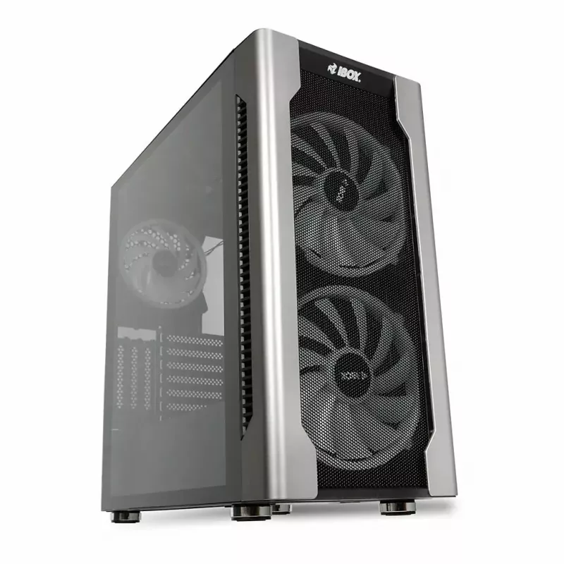 PC-kotelo IBOX Chiron ZH68 Gaming, ATX Midi-Tower, EATX-tuki, musta, sivulasiseinä, valaistus