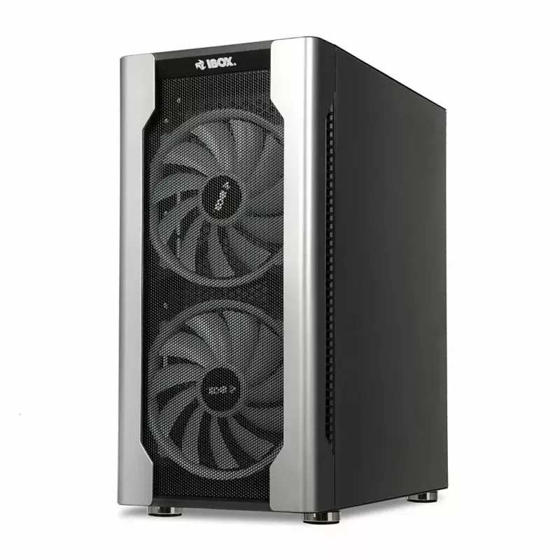 PC-kotelo IBOX Chiron ZH68 Gaming, ATX Midi-Tower, EATX-tuki, musta, sivulasiseinä, valaistus