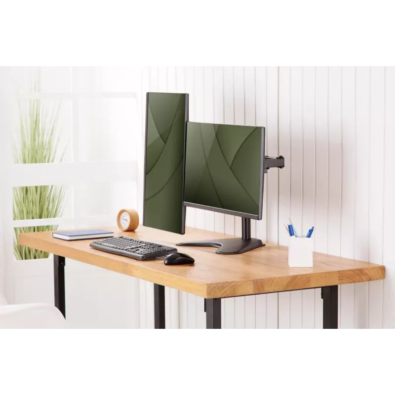 DIGITUS yleinen kaksoisnäytön teline 17–32 tuumaa 2x 8 kg (max.) musta