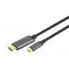 DIGITUS USB-C - HDMI sovitin, 2m 4K/30Hz, musta, metallikotelo