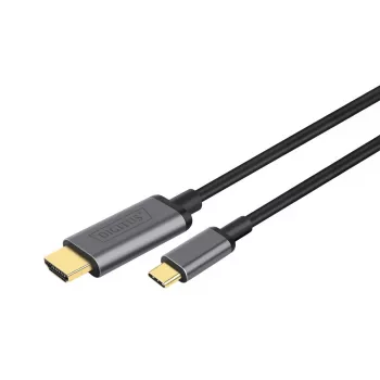 DIGITUS USB-C–HDMI-sovitinkaapeli, 4K/30 Hz, 1,8 m, musta