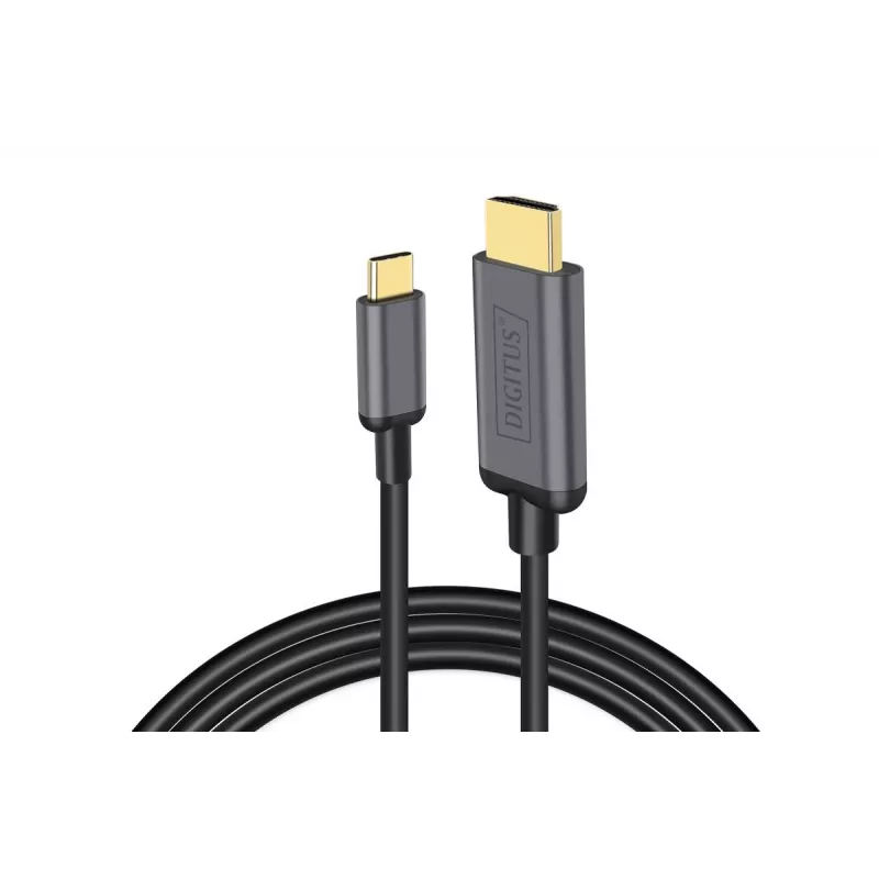 DIGITUS USB-C–HDMI-sovitinkaapeli, 4K/30 Hz, 1,8 m, musta