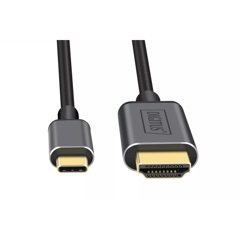 DIGITUS USB-C–HDMI-sovitinkaapeli, 4K/30 Hz, 1,8 m, musta