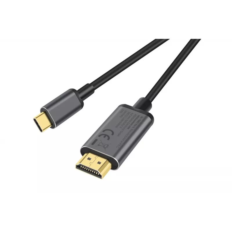 DIGITUS USB-C–HDMI-sovitinkaapeli, 4K/30 Hz, 1,8 m, musta