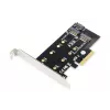 DIGITUS M.2 NGFF/NVMe SSD PCI-Express-laajennuskortti tukee B-, M- ja B+M-Key, koot 80, 60, 42 ja 30 mm