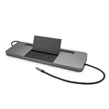 i-tec metalli USB-C ergonominen 4K 3x näyttö telakointiasema + Power Delivery 85 W