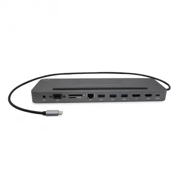 i-tec metalli USB-C ergonominen 4K 3x näyttö telakointiasema + Power Delivery 85 W