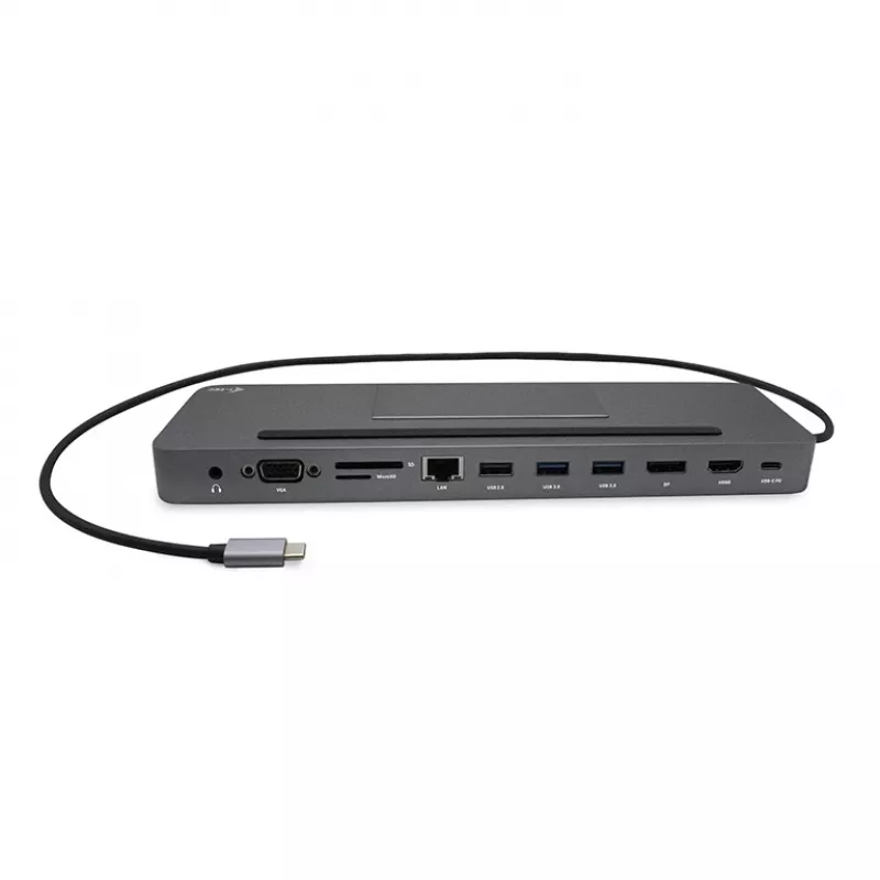 i-tec metalli USB-C ergonominen 4K 3x näyttö telakointiasema + Power Delivery 85 W