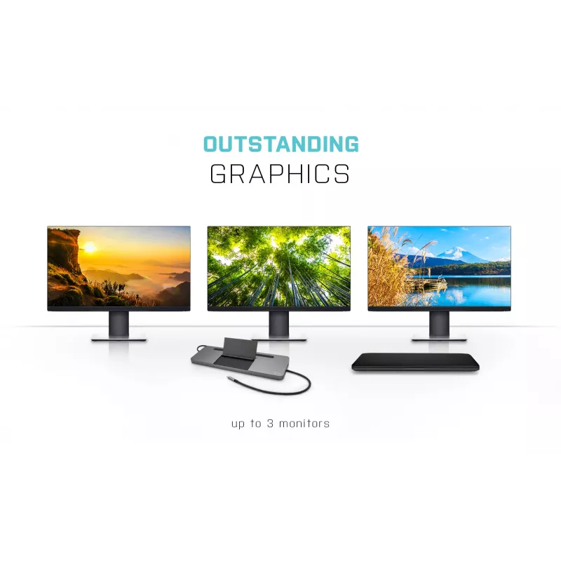 i-tec metalli USB-C ergonominen 4K 3x näyttö telakointiasema + Power Delivery 85 W