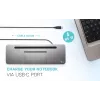 i-tec metalli USB-C ergonominen 4K 3x näyttö telakointiasema + Power Delivery 85 W