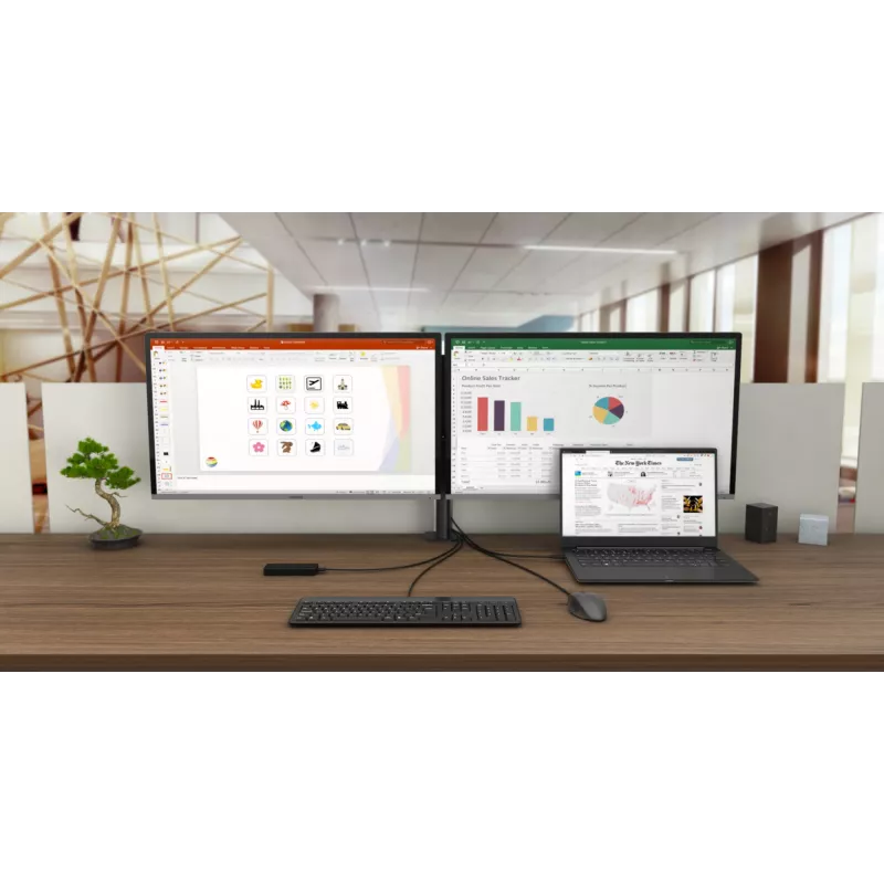 i-tec USB-C kaksoisnäytön telakointiasema Power Delivery 100 W
