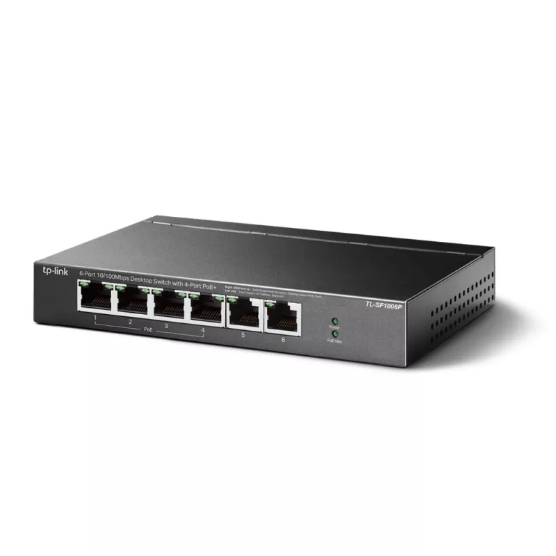 TP-Link TL-SF1006P verkkokytkin Unmanaged Fast Ethernet (10/100) Power over Ethernet (PoE) musta