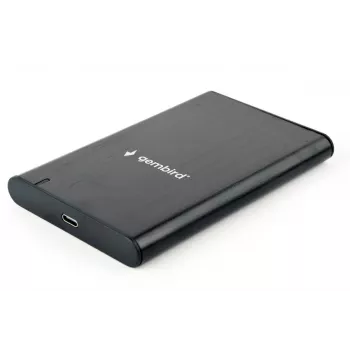 GEMBIRD USB 3.1 2,5 tuuman SATA HDD-kotelo Type-C-liitännällä, harjattu alumiini - musta