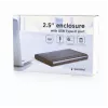 GEMBIRD USB 3.1 2,5 tuuman SATA HDD-kotelo Type-C-liitännällä, harjattu alumiini - harmaa