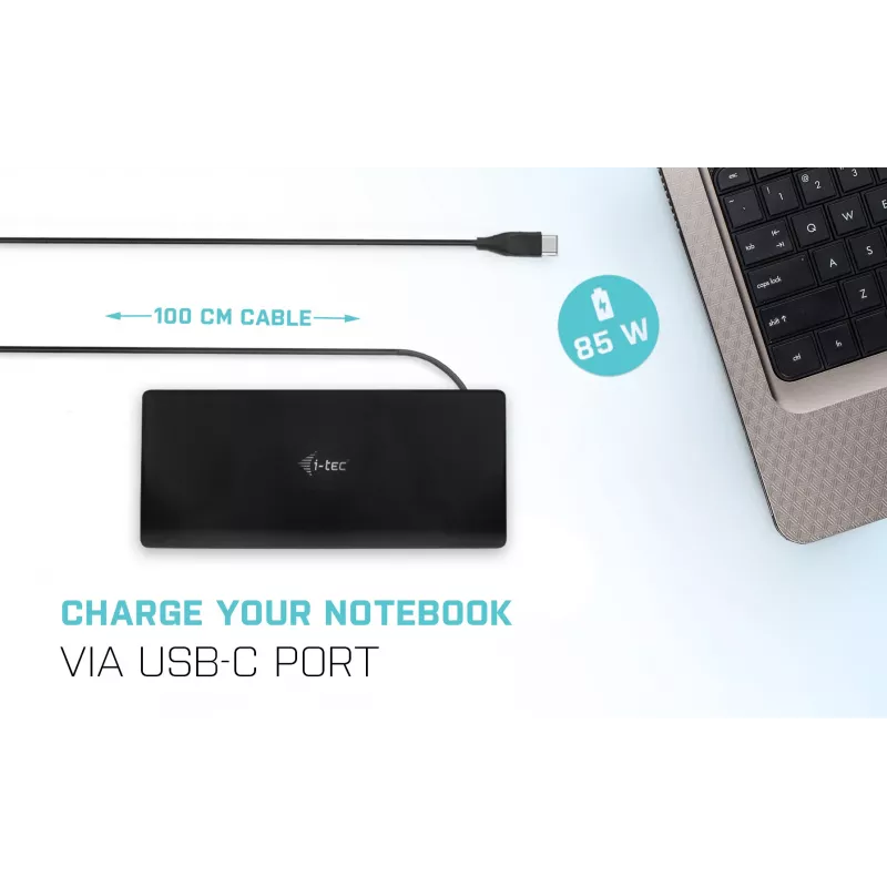 Telakointiasema i-tec USB-C Quattro Display -telakointiasema Power Delivery 85 W