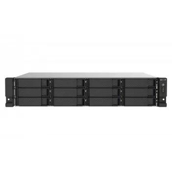 QNAP TS-1273AU-RP-8G NAS/tallennuspalvelin rack (2U) Ryzen Embedded V1500B 8 GB DDR4 0 TB QNAP QTS alumiini, musta