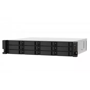QNAP TS-1273AU-RP-8G NAS/tallennuspalvelin rack (2U) Ryzen Embedded V1500B 8 GB DDR4 0 TB QNAP QTS alumiini, musta