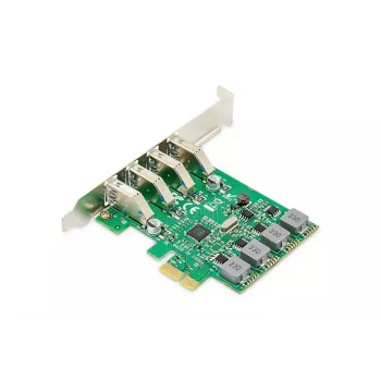DIGITUS USB PCIe -laajennuskortti USB 3.0, 4-porttia A/F, piirisarja: VL805, itsesyöttöinen