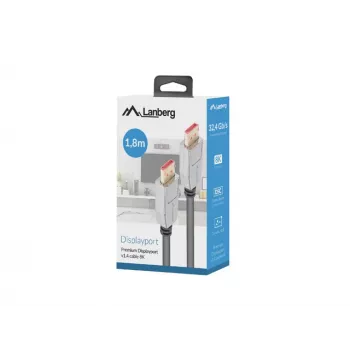DisplayPort-kaapeli LANBERG CA-DPDP-20CU-0018-BK 1,8 m DisplayPort 1.4 32,4 Gbit/s HDR kullattu