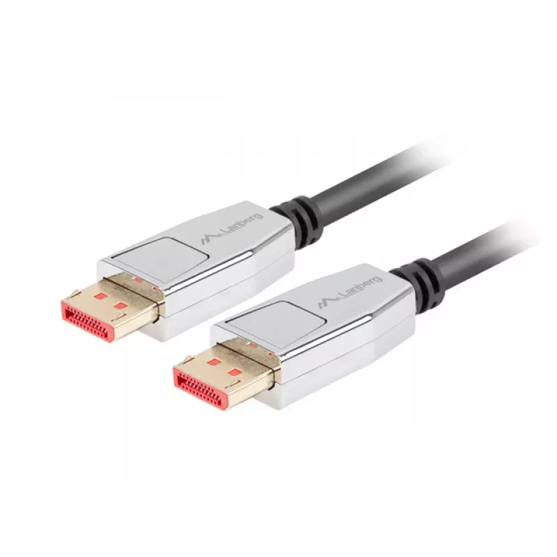 Lanberg CA-DPDP-20CU-0018-BK DisplayPort 1.4 -kaapeli uros–uros 1,8 m, 8K 60 Hz, HDR, kullatut liittimet, musta