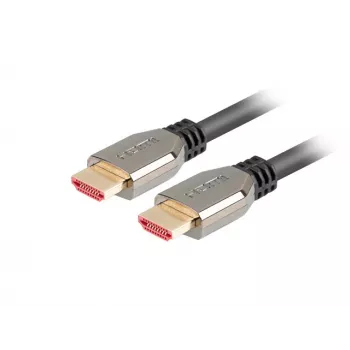 HDMI-kaapeli LANBERG CA-HDMI-30CU-0018-BK — HDMI 2.1, 1,8 m, 48 Gbit/s, 7680×4320, 240 Hz, ARC, eARC/Ethernet-tuki