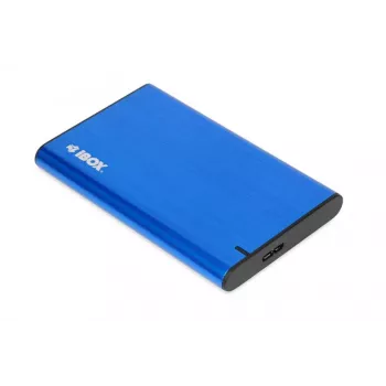 HDD/SSD-kotelo IBOX HD-05 — 2,5 tuumaa SATA III, USB 3.2 Gen 1 (Micro-USB B), jopa 10 TB, sininen