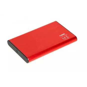 HDD/SSD-kotelo IBOX HD-05 punainen 2,5 tuumaa — USB 3.2 Gen 1 (5 Gbit/s), JMicron JMS578, jopa 10 TB