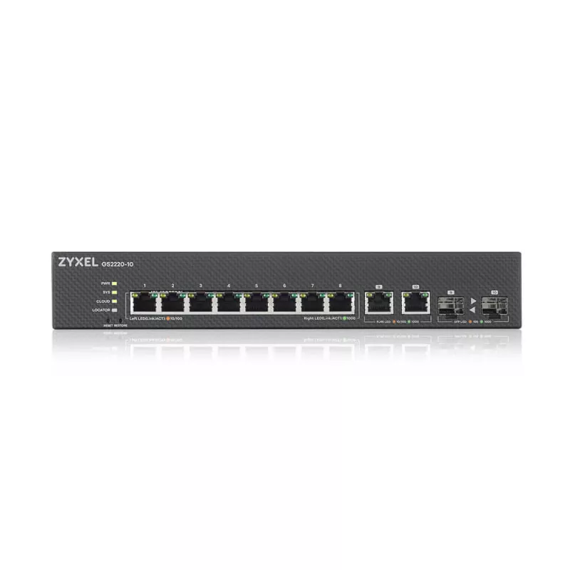 Zyxel GS2220-10-EU0101F verkkokytkin hallittava L2 Gigabit Ethernet (10/100/1000) musta
