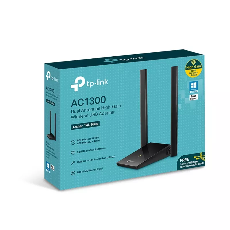 Langaton sovitin TP-Link Archer T4U Plus Dual-band Wi-Fi 5
