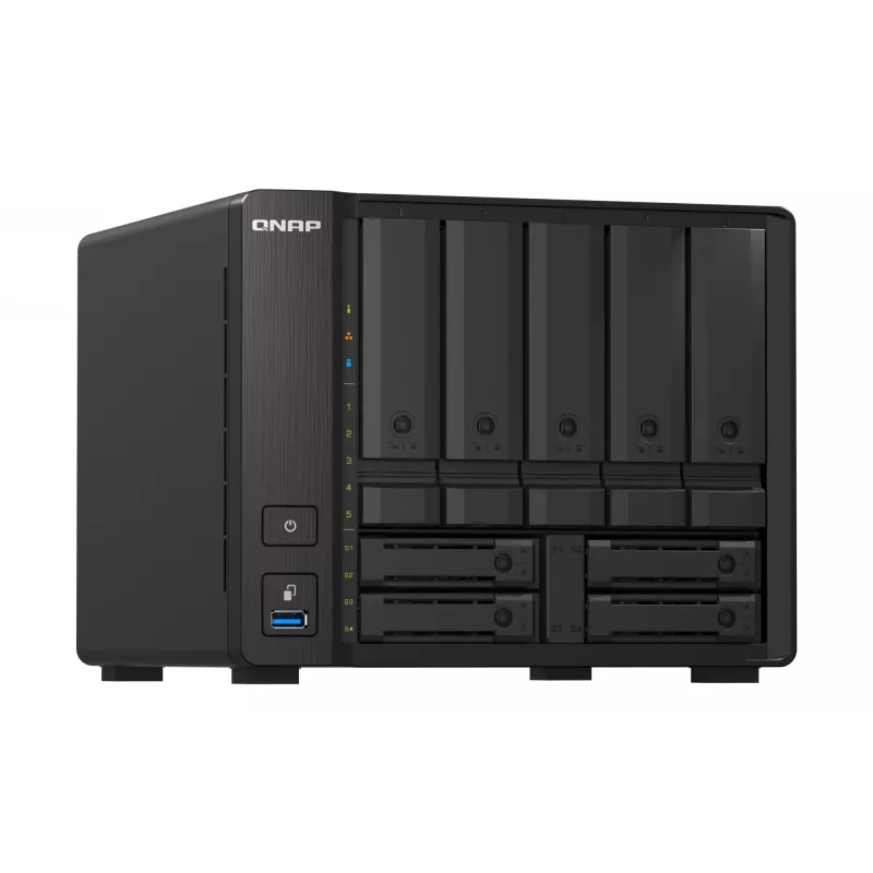 QNAP TS-H973AX NAS-torni Ryzen Embedded V1500B 32 GB DDR4 0 TB QuTS hero Black