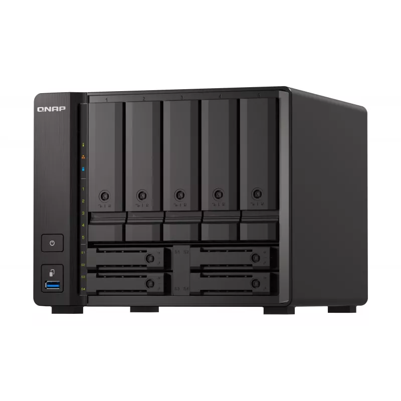 QNAP TS-H973AX NAS-torni Ryzen Embedded V1500B 32 GB DDR4 0 TB QuTS hero Black
