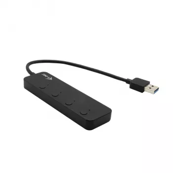 USB-keskitin i-tec USB 3.0 Metal HUB 4 porttia yksittäisillä virtakytkimillä