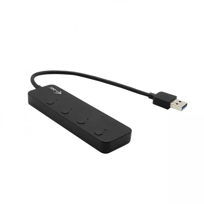 USB-keskitin i-tec USB 3.0 Metal HUB 4 porttia yksittäisillä virtakytkimillä