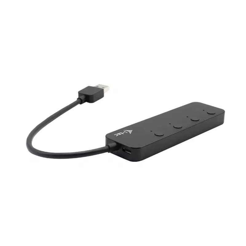 USB-keskitin i-tec USB 3.0 Metal HUB 4 porttia yksittäisillä virtakytkimillä