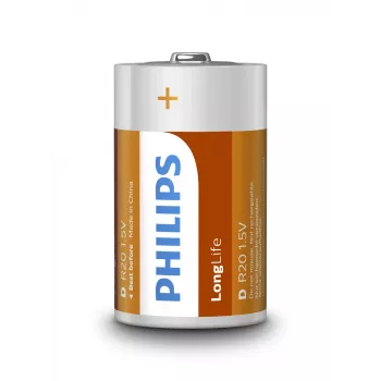Kertakäyttöparisto Philips LongLife Battery R20L2B/10
