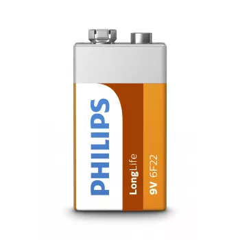 Paristo Philips 6F22L1B/10 — kertakäyttöinen 9V sinkki-hiili, 0,0385 kg