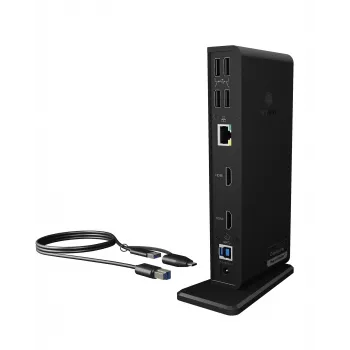ICY BOX IB-DK2251AC johdollinen USB 3.2 Gen 2 (3.1 Gen 2) Type-A musta