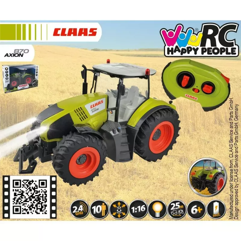 Happy People Claas Axion 870 RC traktori 34424, mittakaava 1:16, vihreä