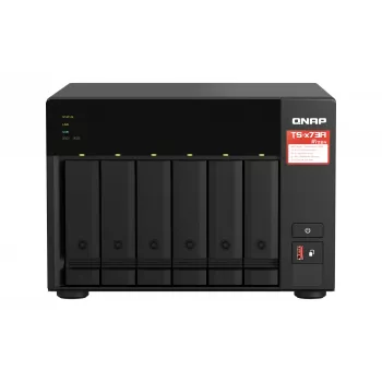QNAP TS-673A NAS Tower Ryzen Embedded V1500B 8 GB DDR4 0 TB QNAP Turbo System musta