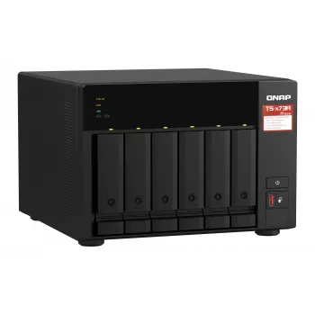 QNAP TS-673A NAS Tower Ryzen Embedded V1500B 8 GB DDR4 0 TB QNAP Turbo System musta