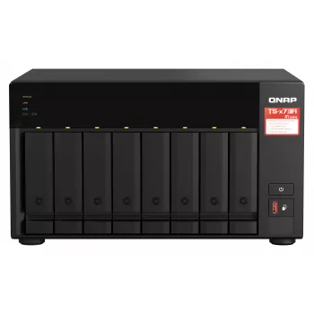 QNAP TS-873A NAS Tower Ryzen Embedded V1500B 8 GB DDR4 0 TB QNAP Turbo System musta