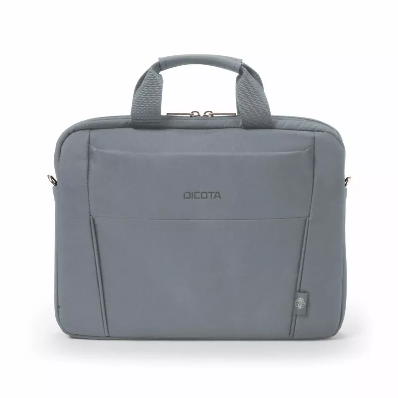 DICOTA Eco ohut Case Base – 13–14,1 tuuman kannettavatietokonelaukku – harmaa / 300d RPET polyesteri