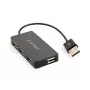USB-keskitin Gembird UHB-U2P4-04 – 4-porttinen USB 2.0, Plug-and-Play, musta, 480 Mbit/s